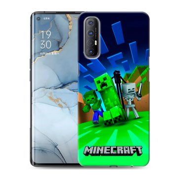 Силиконовый чехол на OPPO Reno3 Pro с принтом Майнкрафт Силиконовый чехол на OPPO Reno3 Pro с принтом Майнкрафт