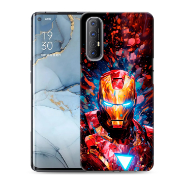Силиконовый чехол на OPPO Reno3 Pro с принтом Железный человек Ironman