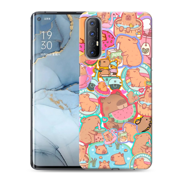 Силиконовый чехол на OPPO Reno3 Pro с принтом капибары Силиконовый чехол на OPPO Reno3 Pro с принтом капибары