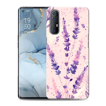 Силиконовый чехол на OPPO Reno3 Pro с принтом цветы лаванда Силиконовый чехол на OPPO Reno3 Pro с принтом цветы лаванда