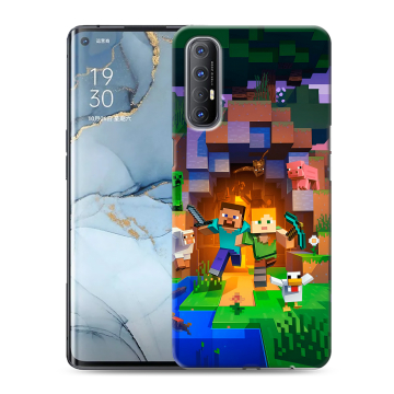 Силиконовый чехол на OPPO Reno3 Pro с принтом Майнкрафт Minecraft Силиконовый чехол на OPPO Reno3 Pro с принтом Майнкрафт Minecraft
