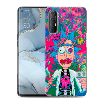 Силиконовый чехол на OPPO Reno3 Pro с принтом Рик и Морти Rick Morty
