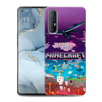 Силиконовый чехол на OPPO Reno3 Pro с принтом Майнкрафт Minecraft