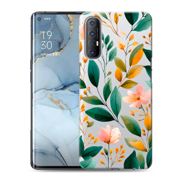 Силиконовый чехол на OPPO Reno3 Pro с принтом Цветы паттерн