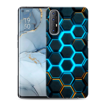 Силиконовый чехол на OPPO Reno3 Pro с принтом Неоновые соты