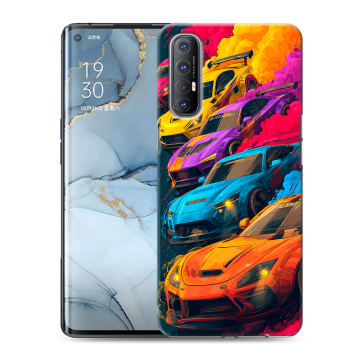 Силиконовый чехол на OPPO Reno3 Pro с принтом Тачки