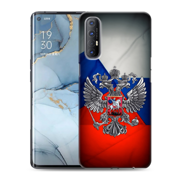 Силиконовый чехол на OPPO Reno3 Pro с принтом Флаг России Силиконовый чехол на OPPO Reno3 Pro с принтом Флаг России