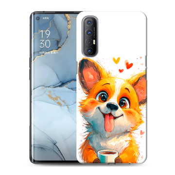 Силиконовый чехол на OPPO Reno3 Pro с принтом корги