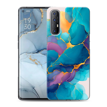 Силиконовый чехол на OPPO Reno3 Pro с принтом Мрамор блестки