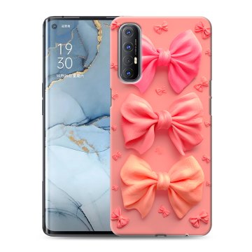 Силиконовый чехол на OPPO Reno3 Pro с принтом Розовые бантики