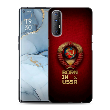 Силиконовый чехол на OPPO Reno3 Pro с принтом Флаг Герб СССР
