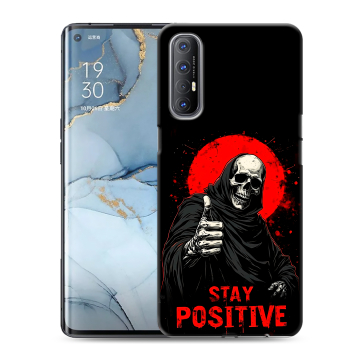 Силиконовый чехол на OPPO Reno3 Pro с принтом смешной скелет