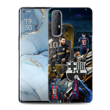Силиконовый чехол на OPPO Reno3 Pro с принтом Messi Barcelona Силиконовый чехол на OPPO Reno3 Pro с принтом Messi Barcelona