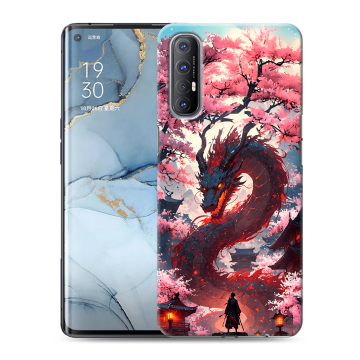 Силиконовый чехол на OPPO Reno3 Pro с принтом Дракон Японский Силиконовый чехол на OPPO Reno3 Pro с принтом Дракон Японский