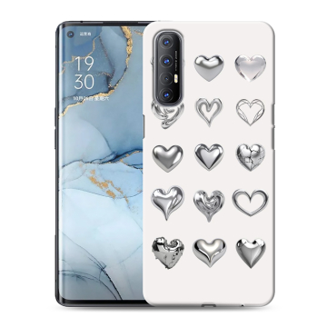 Силиконовый чехол на OPPO Reno3 Pro с принтом Y2K сердечки
