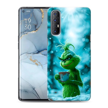 Силиконовый чехол на OPPO Reno3 Pro с принтом Новый год гринч