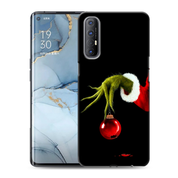 Силиконовый чехол на OPPO Reno3 Pro с принтом Новый год Гринч