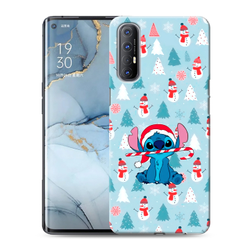 Силиконовый чехол на OPPO Reno3 Pro с принтом Стич Новый год Силиконовый чехол на OPPO Reno3 Pro с принтом Стич Новый год