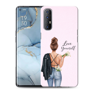 Силиконовый чехол на OPPO Reno3 Pro с принтом женский