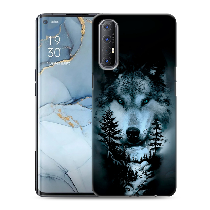 Силиконовый чехол на OPPO Reno3 Pro с принтом Лесной волк Силиконовый чехол на OPPO Reno3 Pro с принтом Лесной волк