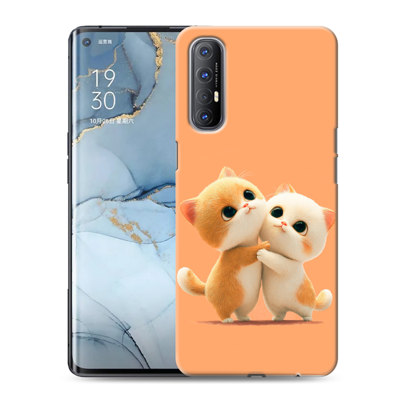 Силиконовый чехол на OPPO Reno3 Pro с принтом Милые котики Силиконовый чехол на OPPO Reno3 Pro с принтом Милые котики