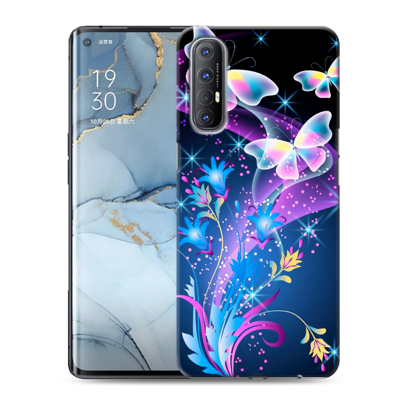 Пластиковый чехол на OPPO Reno3 Pro с принтом Бабочки Пластиковый чехол на OPPO Reno3 Pro с принтом Бабочки
