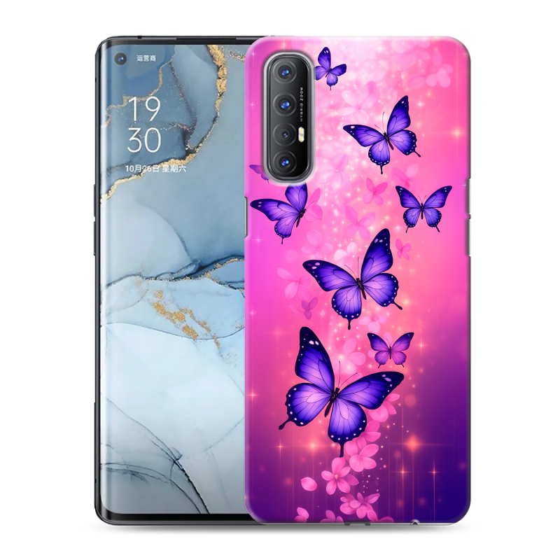 Силиконовый чехол на OPPO Reno3 Pro с принтом Бабочки Силиконовый чехол на OPPO Reno3 Pro с принтом Бабочки