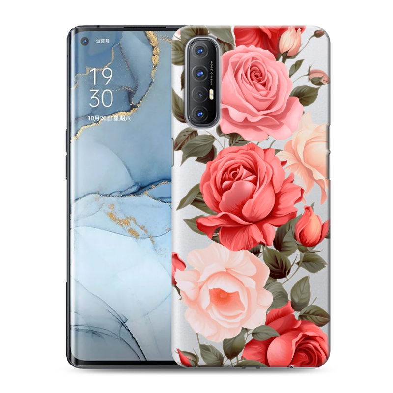 Силиконовый чехол на OPPO Reno3 Pro с принтом Розы Силиконовый чехол на OPPO Reno3 Pro с принтом Розы