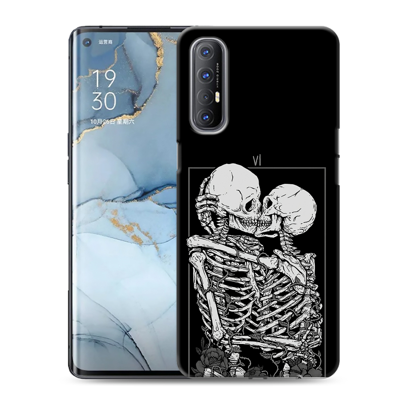 Силиконовый чехол на OPPO Reno3 Pro с принтом Поцелуй скелетов Силиконовый чехол на OPPO Reno3 Pro с принтом Поцелуй скелетов