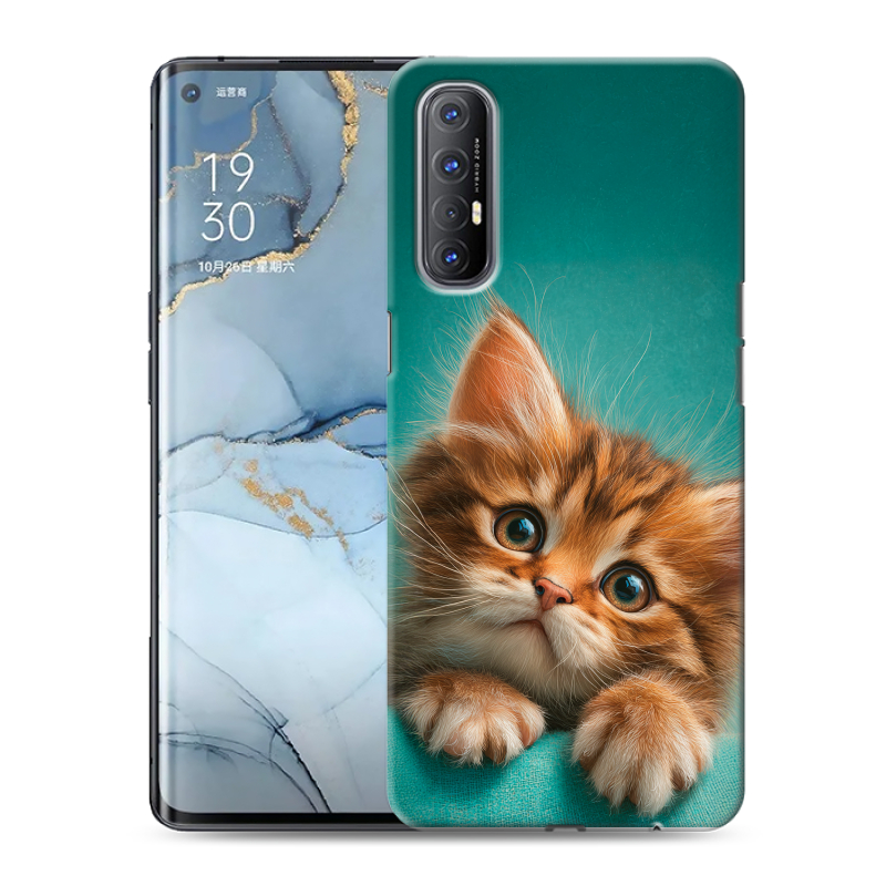 Пластиковый чехол на OPPO Reno3 Pro с принтом котенок Пластиковый чехол на OPPO Reno3 Pro с принтом котенок