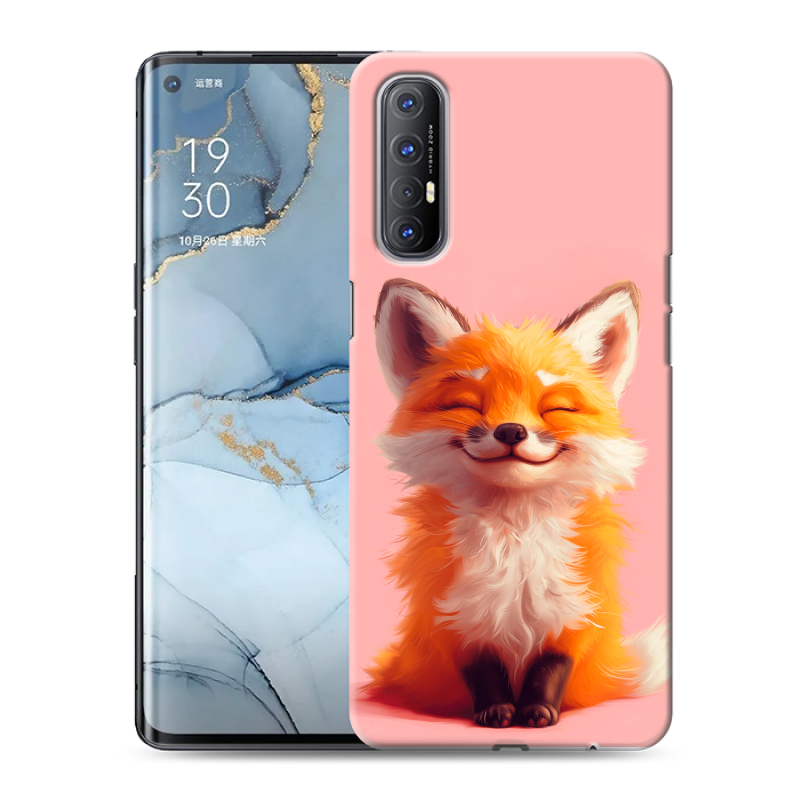 Силиконовый чехол на OPPO Reno3 Pro с принтом милая лиса Силиконовый чехол на OPPO Reno3 Pro с принтом милая лиса