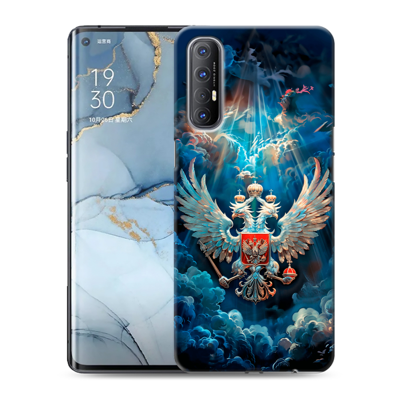 Силиконовый чехол на OPPO Reno3 Pro с принтом Герб флаг России Силиконовый чехол на OPPO Reno3 Pro с принтом Герб флаг России