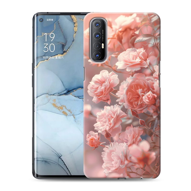 Силиконовый чехол на OPPO Reno3 Pro с принтом Розовые розы Силиконовый чехол на OPPO Reno3 Pro с принтом Розовые розы