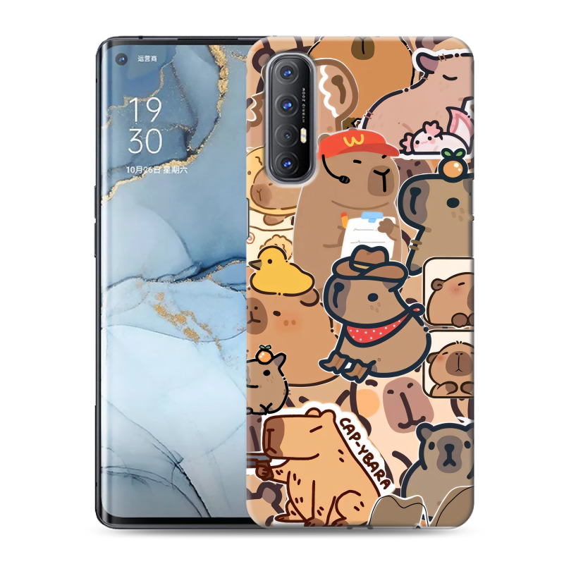 Силиконовый чехол на OPPO Reno3 Pro с принтом капибара Силиконовый чехол на OPPO Reno3 Pro с принтом капибара