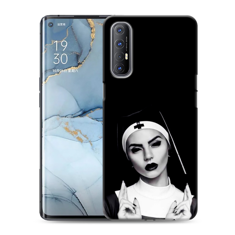 Пластиковый чехол на OPPO Reno3 Pro с принтом монашка Пластиковый чехол на OPPO Reno3 Pro с принтом монашка