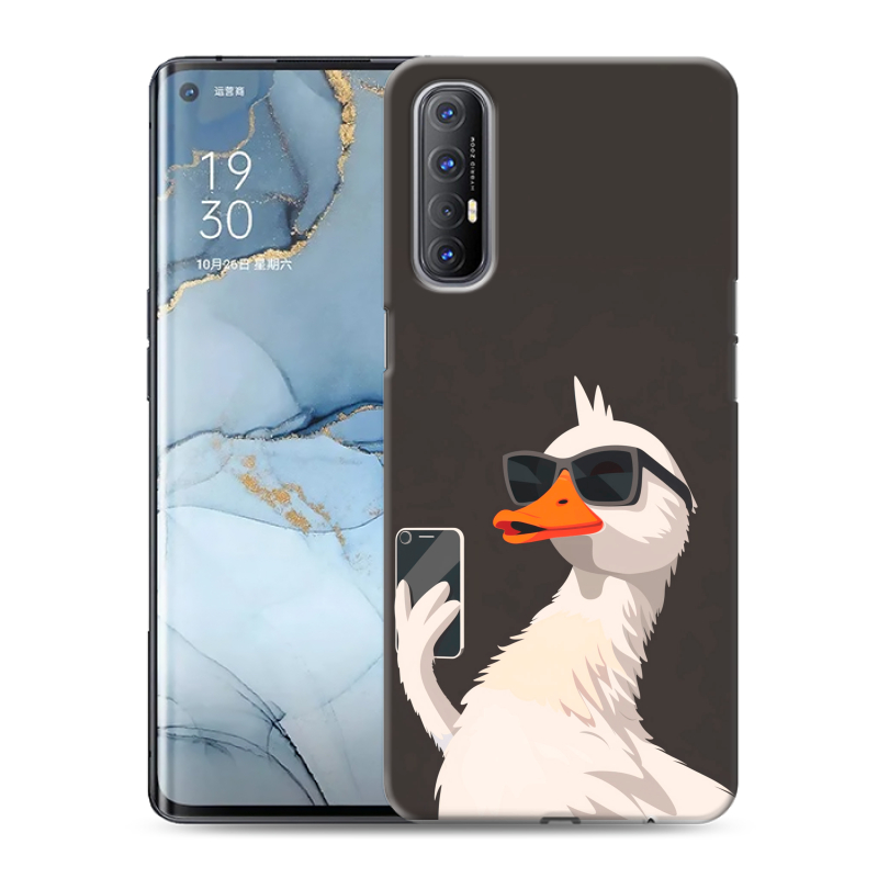 Пластиковый чехол на OPPO Reno3 Pro с принтом утка в очках Пластиковый чехол на OPPO Reno3 Pro с принтом утка в очках