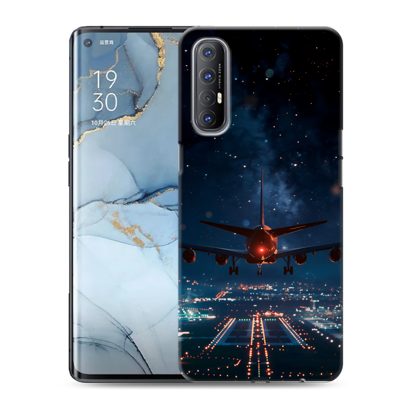 Пластиковый чехол на OPPO Reno3 Pro с принтом самолет Пластиковый чехол на OPPO Reno3 Pro с принтом самолет