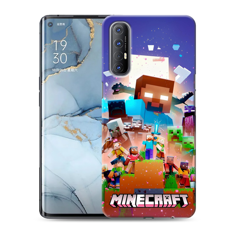 Пластиковый чехол на OPPO Reno3 Pro с принтом Майнкрафт Minecraft Пластиковый чехол на OPPO Reno3 Pro с принтом Майнкрафт Minecraft