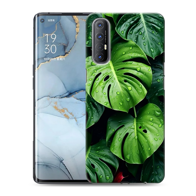 Силиконовый чехол на OPPO Reno3 Pro с принтом Листья Силиконовый чехол на OPPO Reno3 Pro с принтом Листья