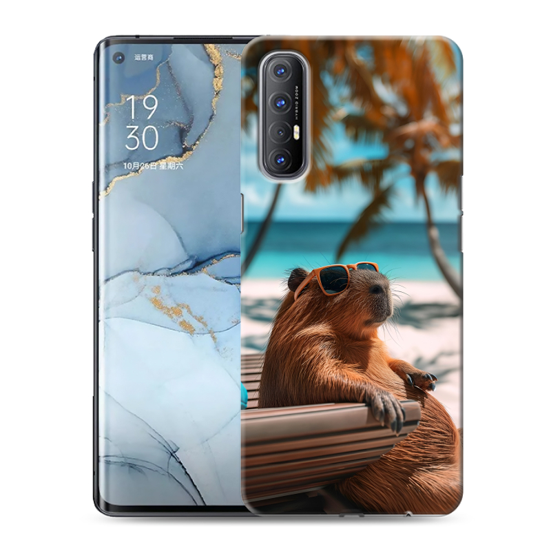 Силиконовый чехол на OPPO Reno3 Pro с принтом Капибара Силиконовый чехол на OPPO Reno3 Pro с принтом Капибара