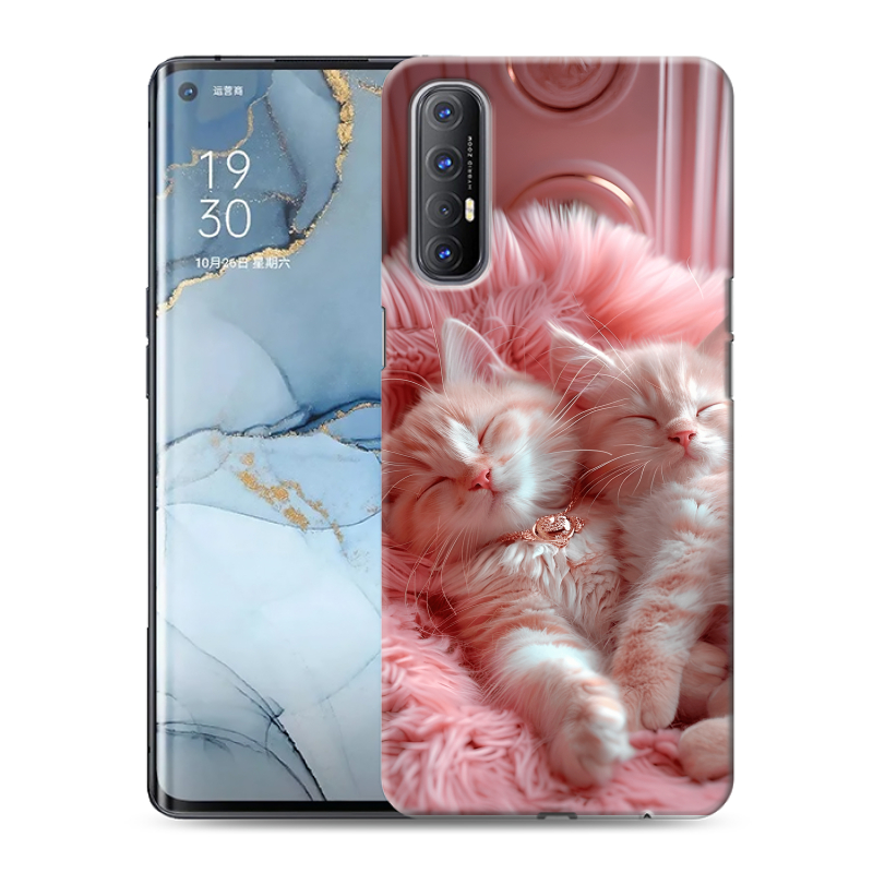 Пластиковый чехол на OPPO Reno3 Pro с принтом котята котики Пластиковый чехол на OPPO Reno3 Pro с принтом котята котики