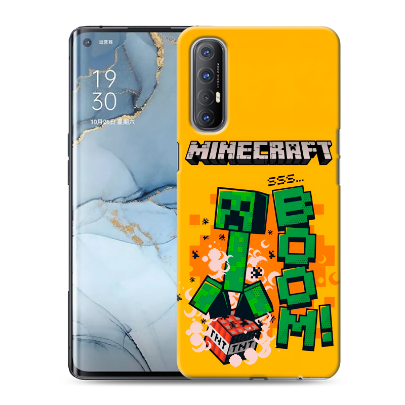 Пластиковый чехол на OPPO Reno3 Pro с принтом Майнкрафт Minecraft Пластиковый чехол на OPPO Reno3 Pro с принтом Майнкрафт Minecraft