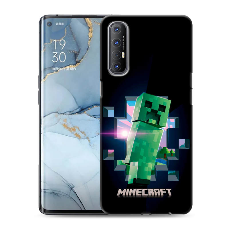 Силиконовый чехол на OPPO Reno3 Pro с принтом Майнкрафт Minecraft Силиконовый чехол на OPPO Reno3 Pro с принтом Майнкрафт Minecraft