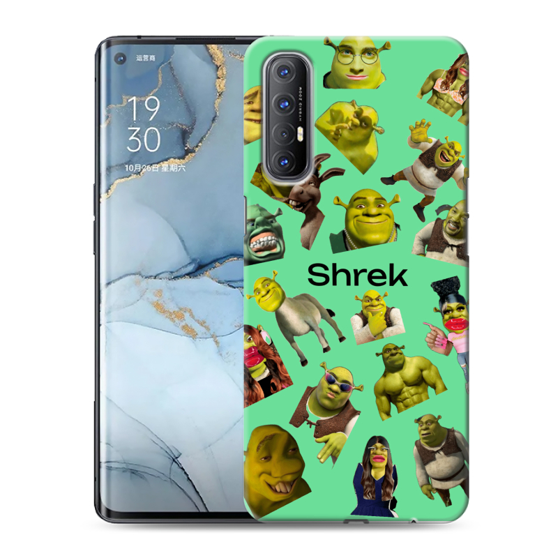 Пластиковый чехол на OPPO Reno3 Pro с принтом Шрек Shrek Пластиковый чехол на OPPO Reno3 Pro с принтом Шрек Shrek