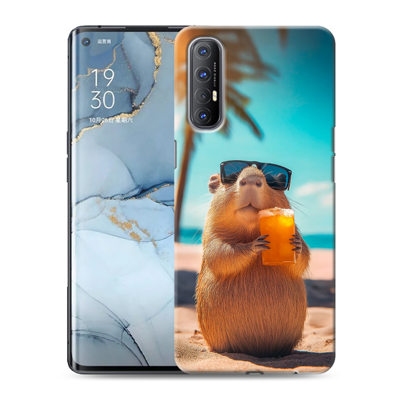 Силиконовый чехол на OPPO Reno3 Pro с принтом Капибара Силиконовый чехол на OPPO Reno3 Pro с принтом Капибара