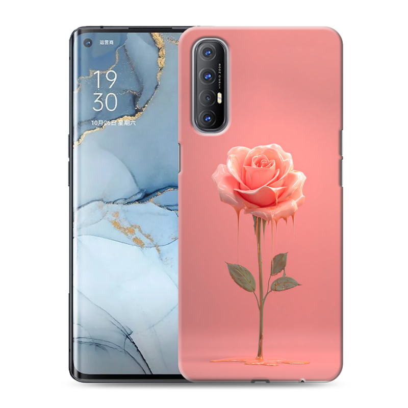 Силиконовый чехол на OPPO Reno3 Pro с принтом Розовая роза Силиконовый чехол на OPPO Reno3 Pro с принтом Розовая роза