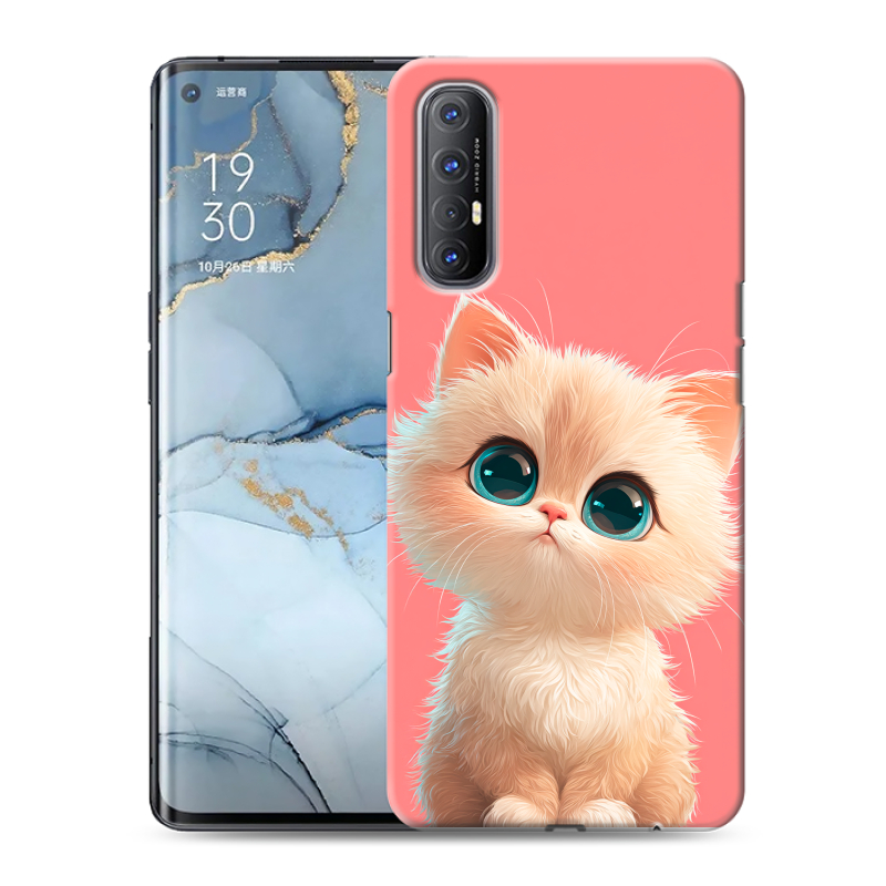 Силиконовый чехол на OPPO Reno3 Pro с принтом Розовый котенок Силиконовый чехол на OPPO Reno3 Pro с принтом Розовый котенок