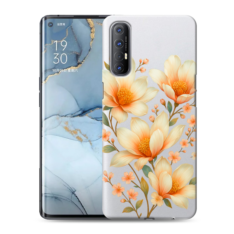 Пластиковый чехол на OPPO Reno3 Pro с принтом Цветы Пластиковый чехол на OPPO Reno3 Pro с принтом Цветы