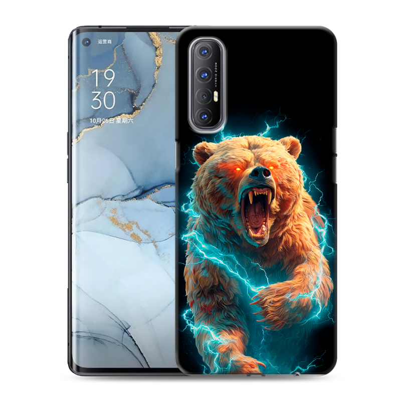 Пластиковый чехол на OPPO Reno3 Pro с принтом Медведь Пластиковый чехол на OPPO Reno3 Pro с принтом Медведь