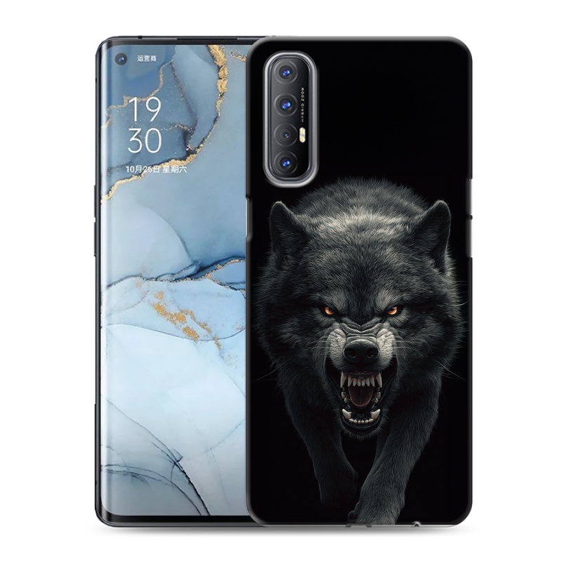Пластиковый чехол на OPPO Reno3 Pro с принтом Волк Пластиковый чехол на OPPO Reno3 Pro с принтом Волк